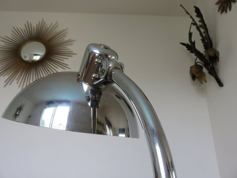 Christian Dell chrome metal lamp 60s