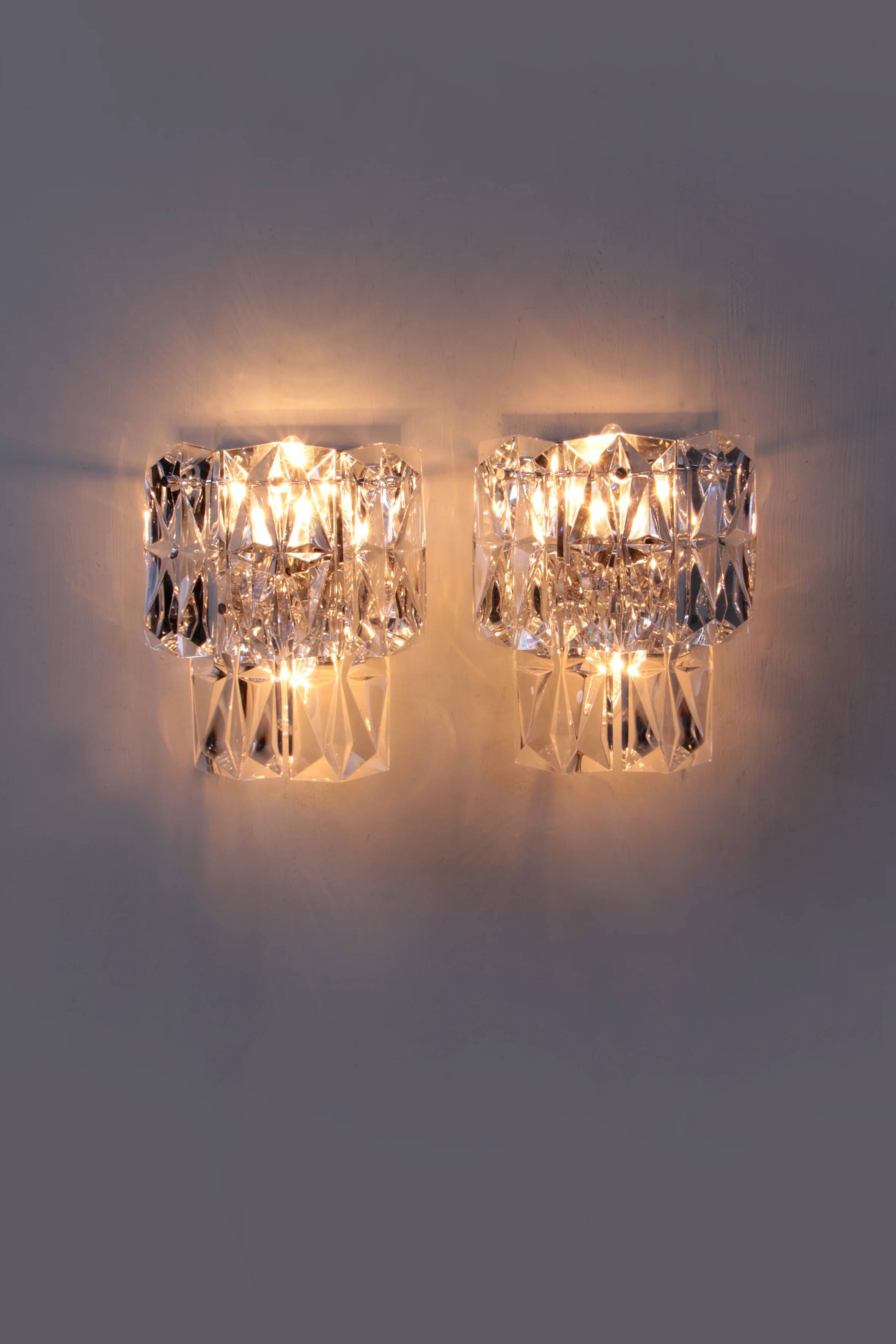 Rare 1960s Kinkeldey German crystal wall sconce 1960