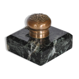 Encrier ancien marbre et bronze