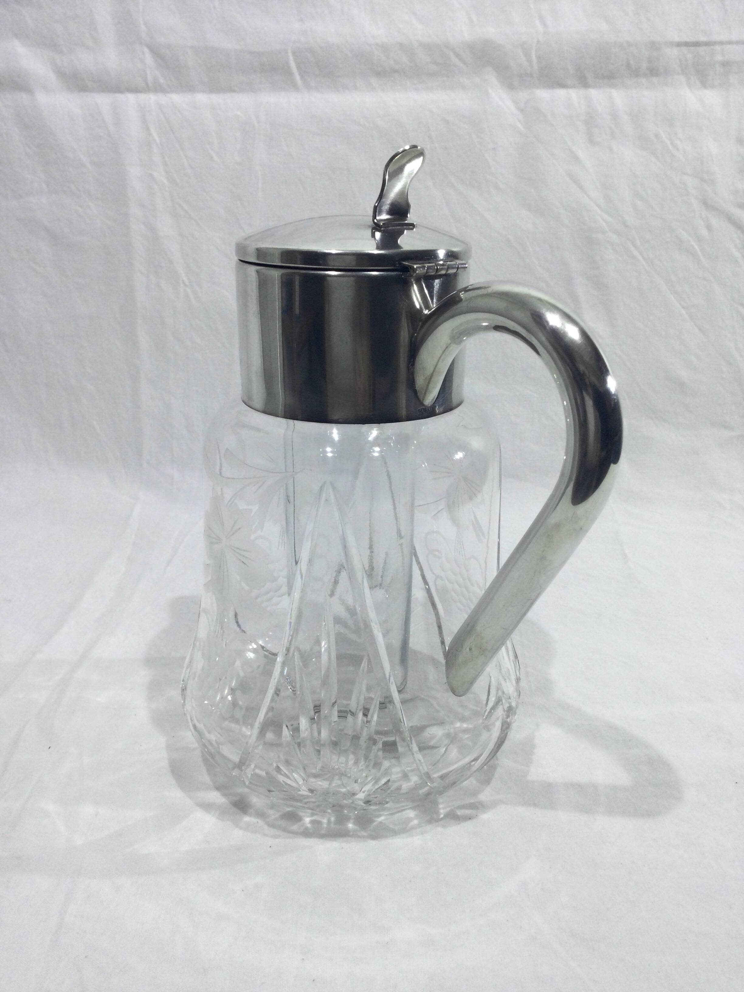 Crystal and silver-plated jug