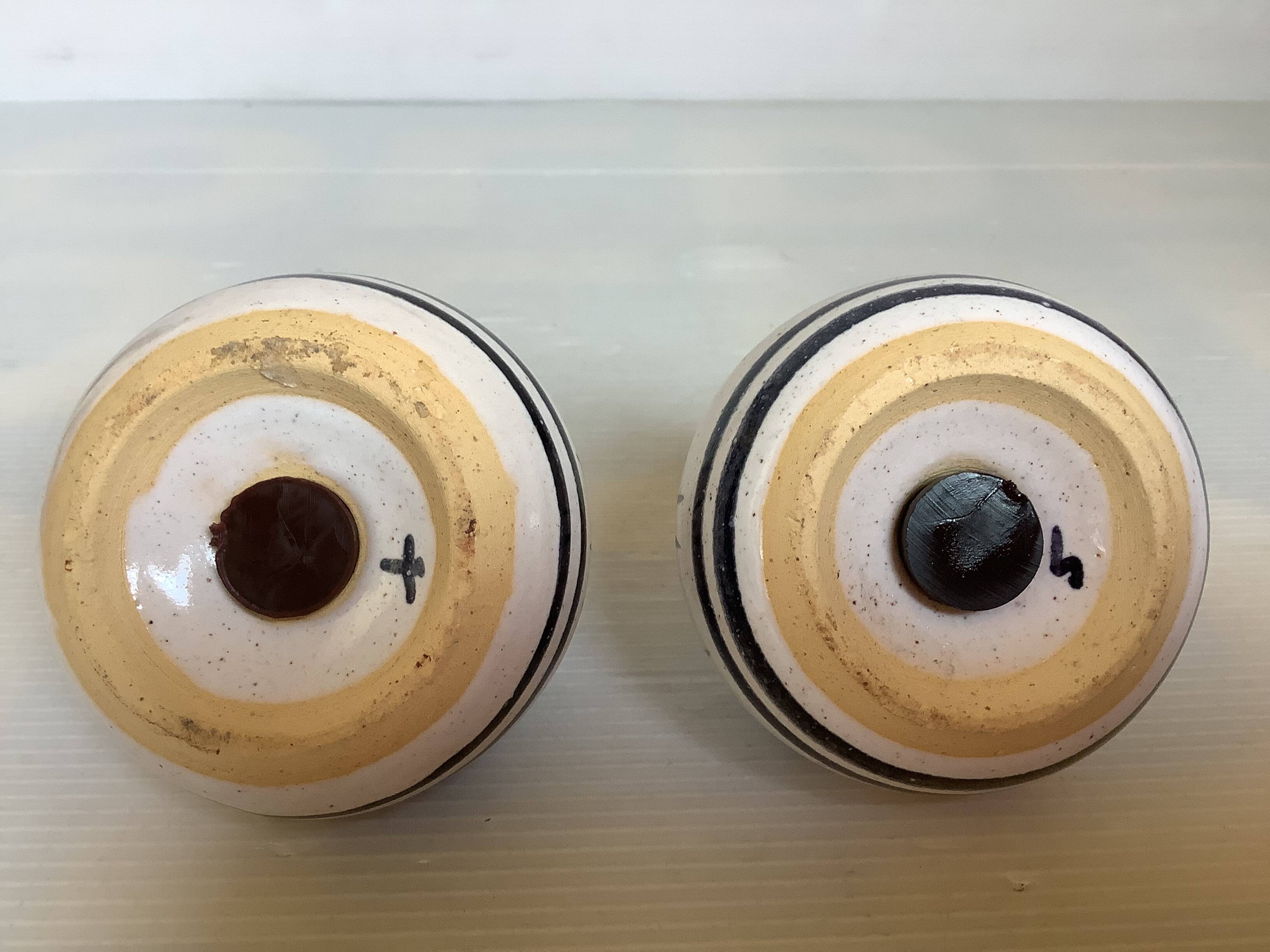 Hand-decorated ceramic salt and pepper shakers