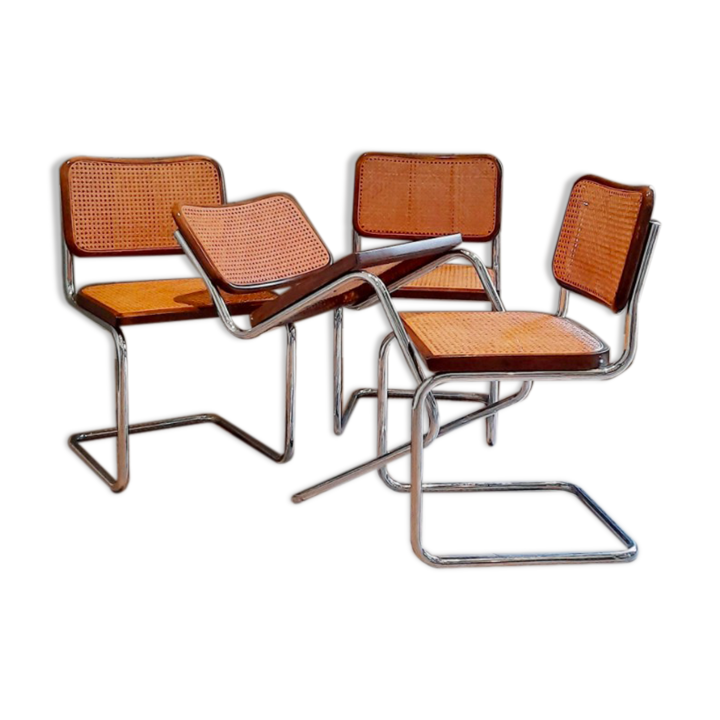 Suite of 4 chairs Cesca Marcel Breuer 60:70s
