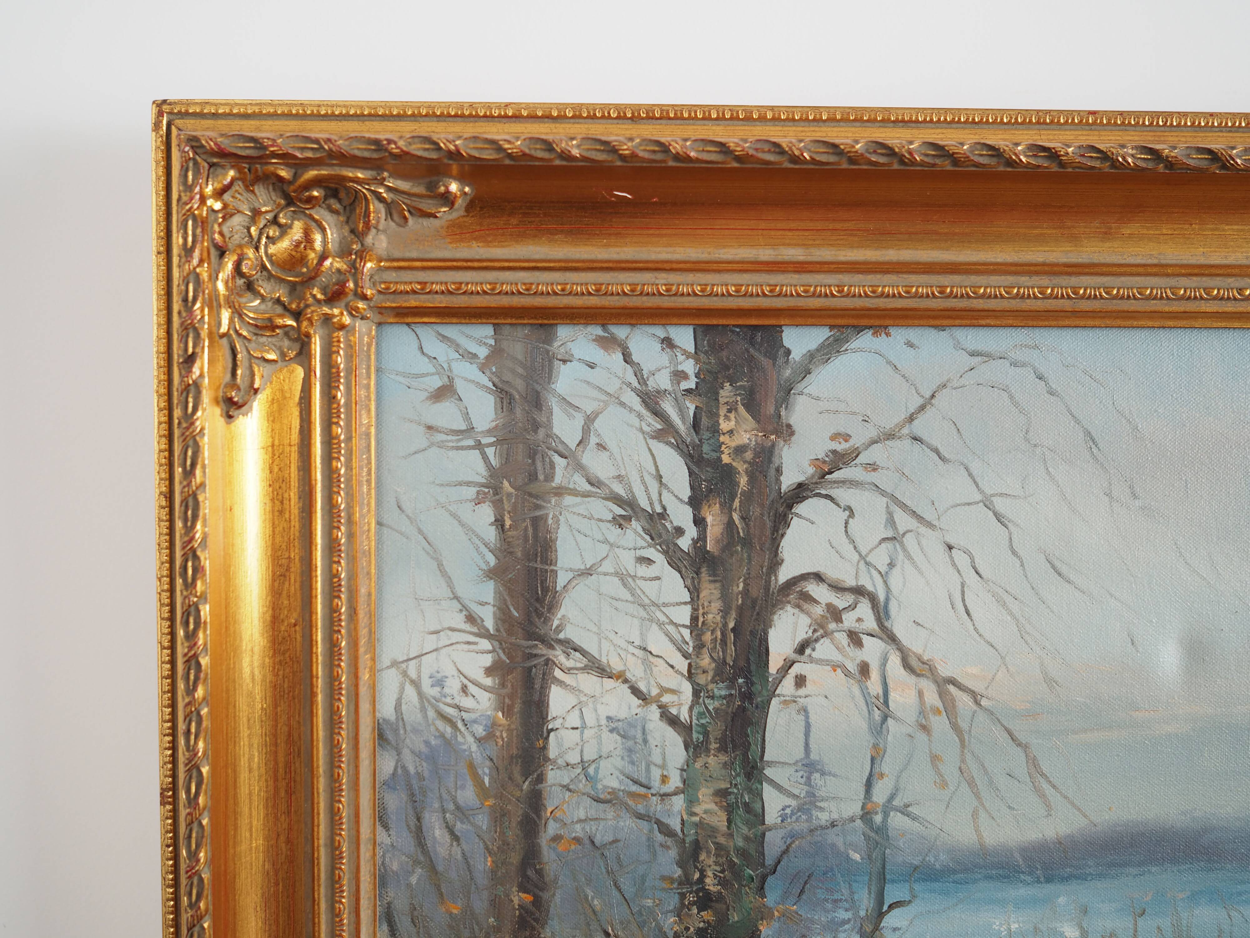 Painting „The Winter Brook”, Scandinavian design, 1970s