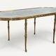Maison Baguès coffee table in gilded bronze and aged mirror – 1950s