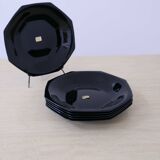 6 "Octime" black Arcoroc soup plates