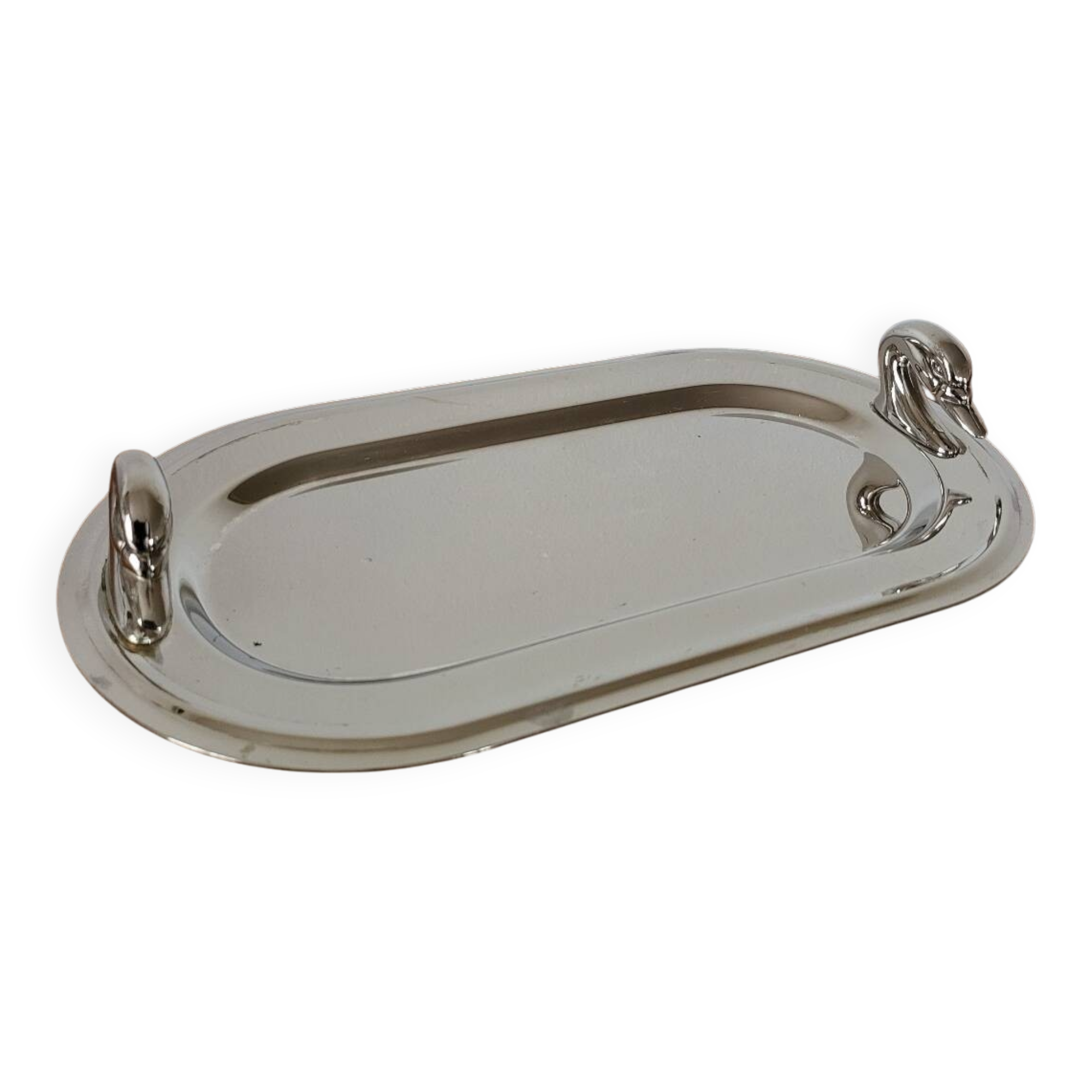 Plat de service à foie gras en métal argenté