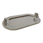Silver-plated metal foie gras serving platter