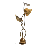 Rhubarb leaf brass floor lamp, Italy, 1970s