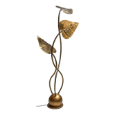 Lampadaire en laiton feuille de rhubarbe, Italie, 1970