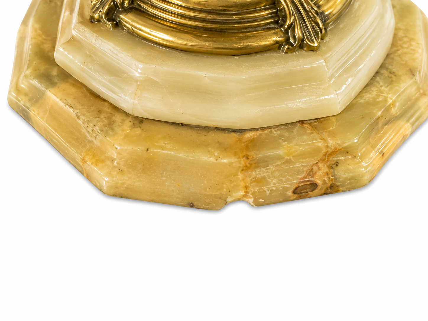 Onyx and gilded bronze column in Corinthian style – Display pedestal