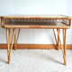 Rattan desk and chair with braces 1960