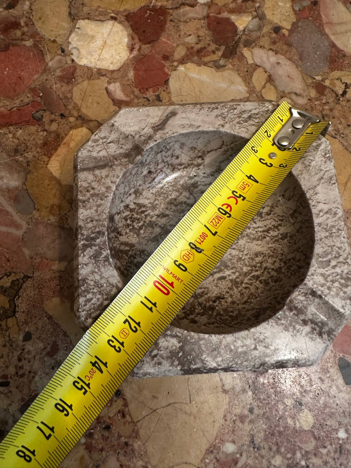 Ashtray, grey-beige marble catchall.