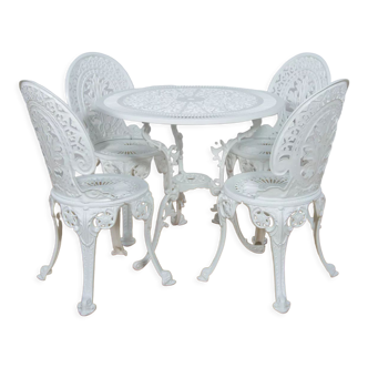 Salon de jardin victoriennes en aluminium, années 1950, lot de 5