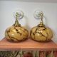 Pair of Art Deco wall sconces in marbled opaline