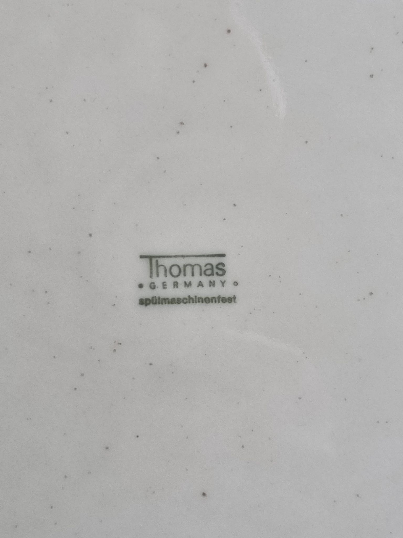 Ensemble de 4 assiettes vintage en grès émaillé décor abstrait "Thomas Germany", 26 cm