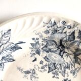 Plat faïence fleurs bleues modèle Glory 31,5 cm