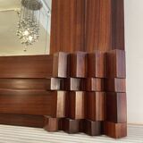 Rosewood mirror by Luciano Frigerio for Desio, 1970's