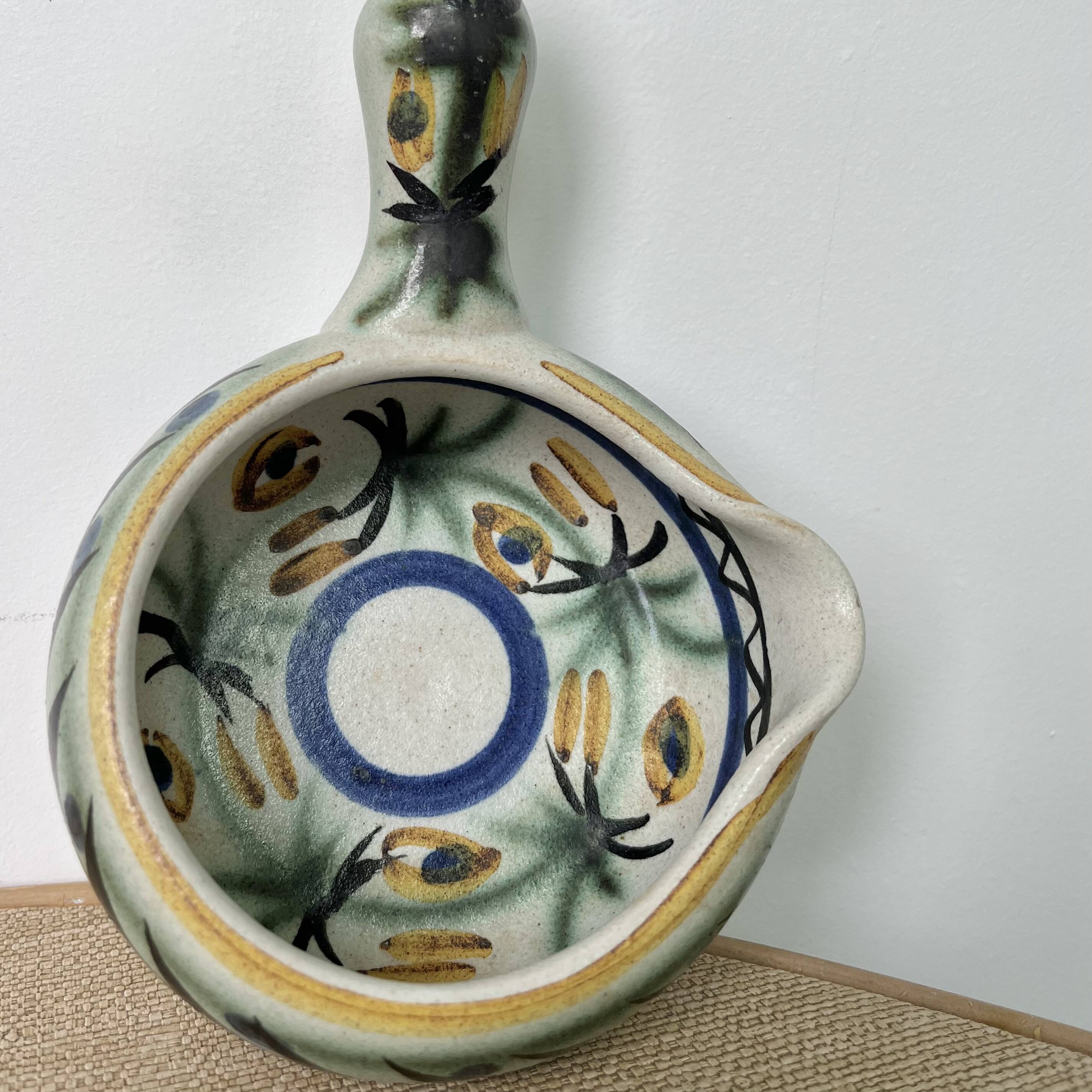 Keraluc Quimper ceramic frying pan 1970