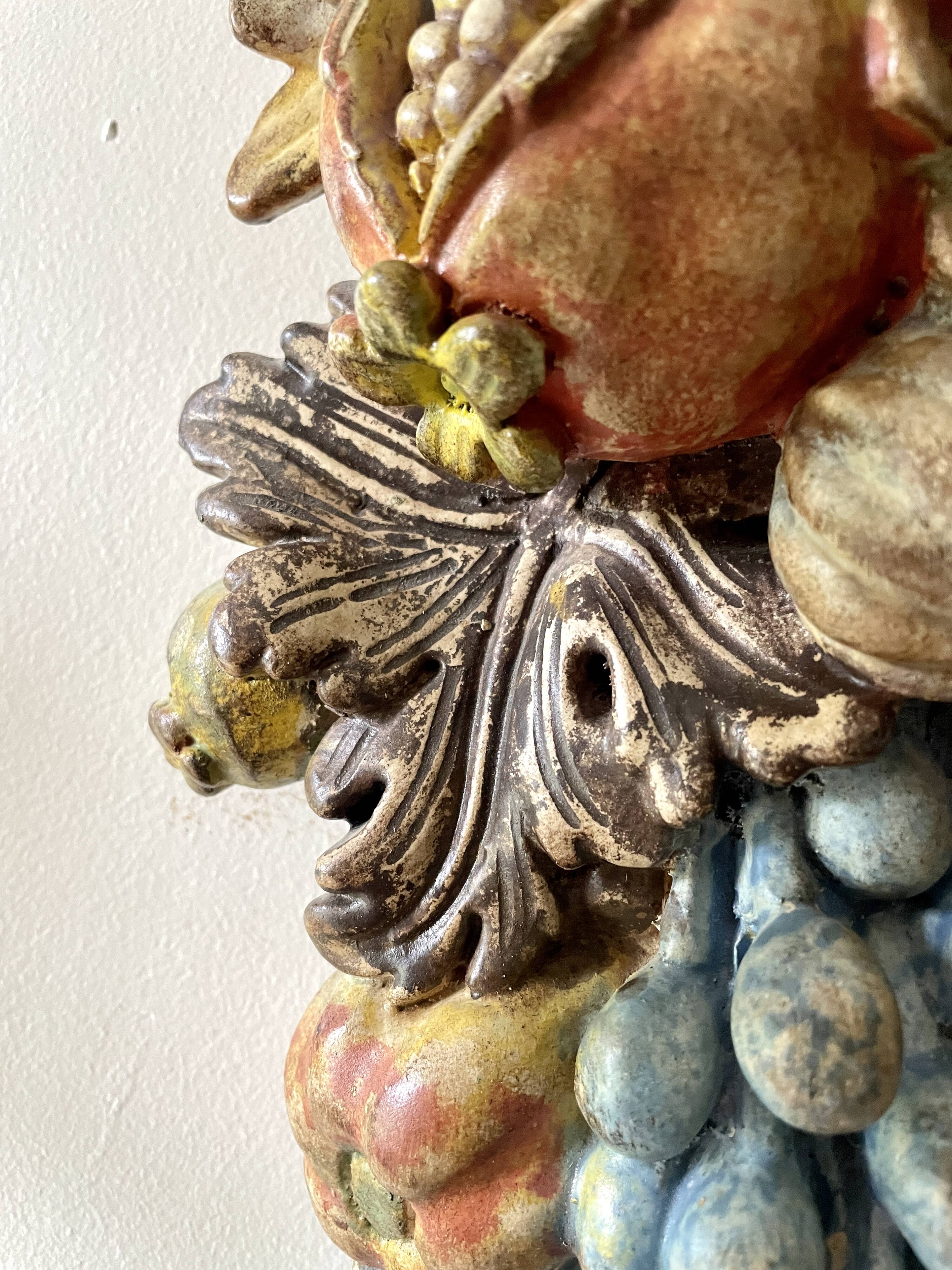 Pair of wooden wall lights, Italy 1950s