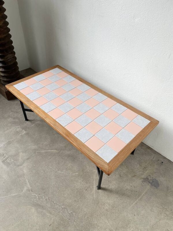 Table basse carrelage années 50