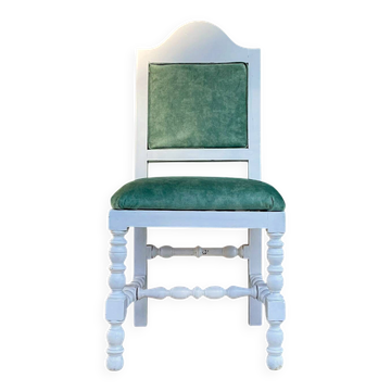 Chaise en bois massif rustique antique portugaise rénovée