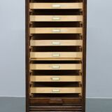 1950s Tambour Office Wooden Cabinet