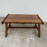 Table basse moderniste bois lamellé, 1970
