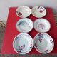 Set of six mismatched antique soup plates