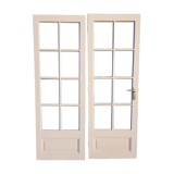 Lot of a double oak glass door