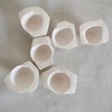 Six white stoneware sake glasses Denise Bresciani ceramics