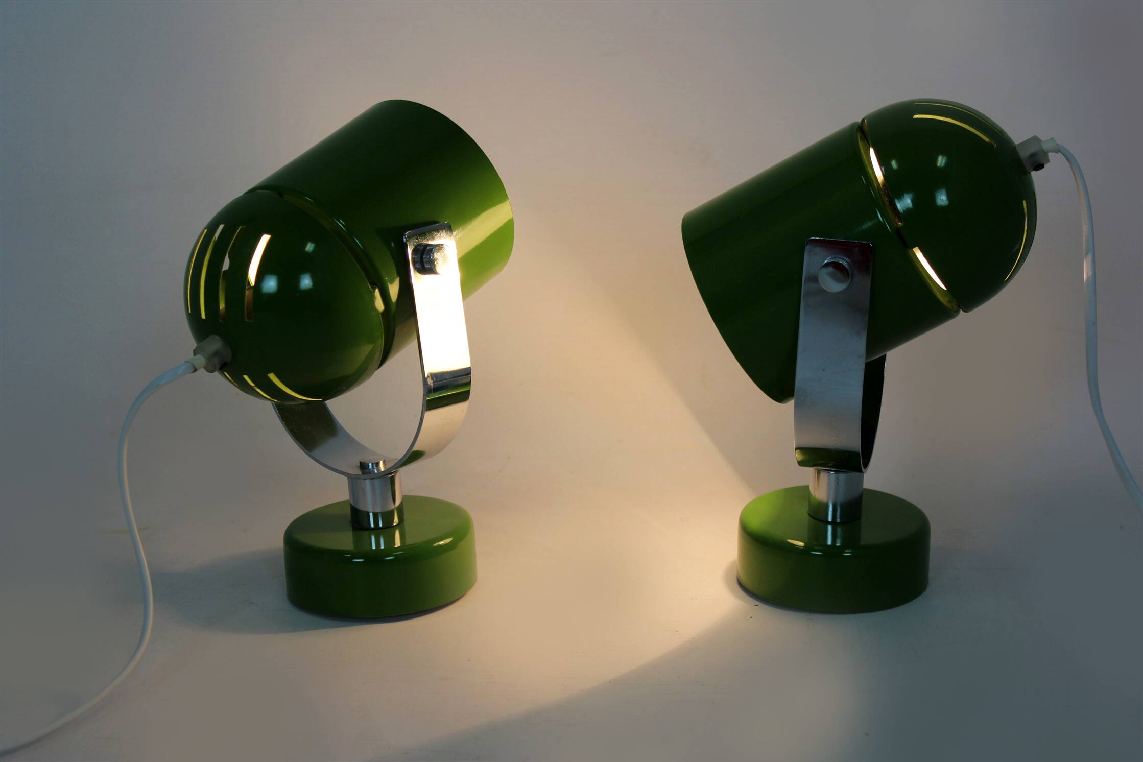 Mid-Century Green Lamps attributed to Stanislav Indra, 1970s, Set of 2