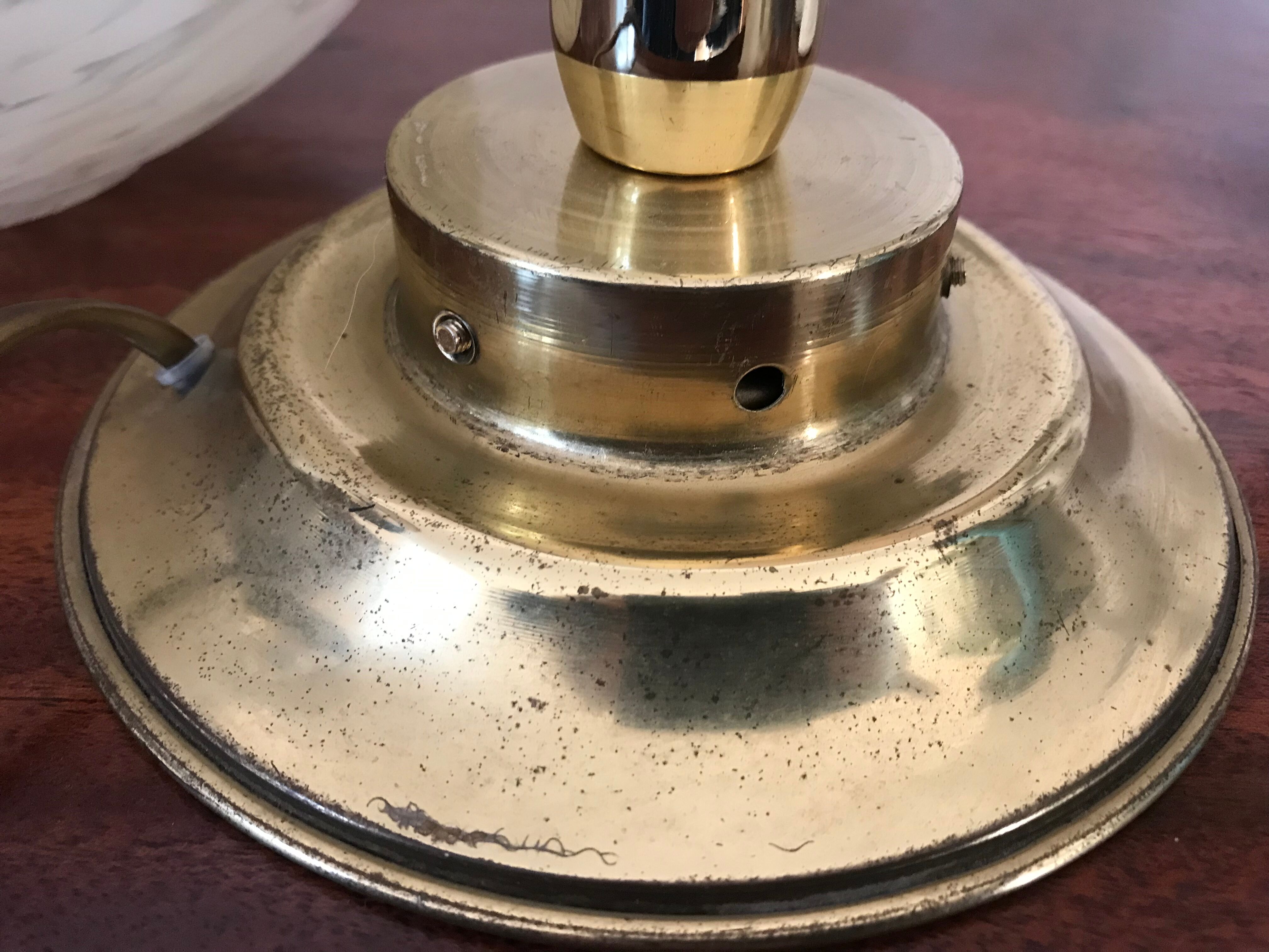 Lampe laiton et verre de Murano vintage