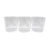 3 crystal whiskey glasses