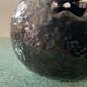 Large brutalist spherical vase in iridescent glazed terracotta
