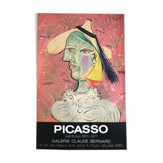 Pablo PICASSO (d'ap.) Galerie Claude Bernard, 1980. Affiche originale