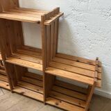 80' pine staircase bookcase shelf