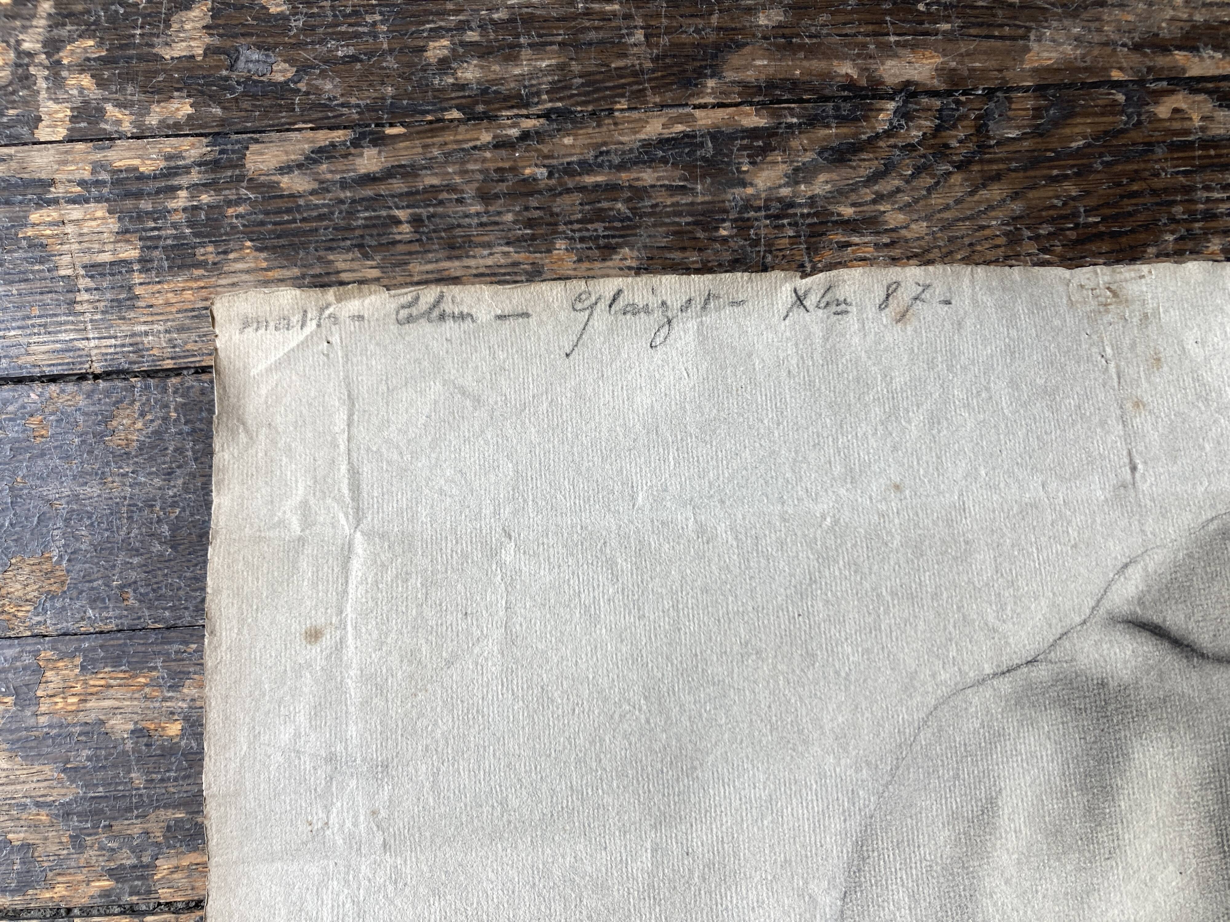 Workshop study on fine watermarked paper, late 19th century, Montparnasse in Paris.