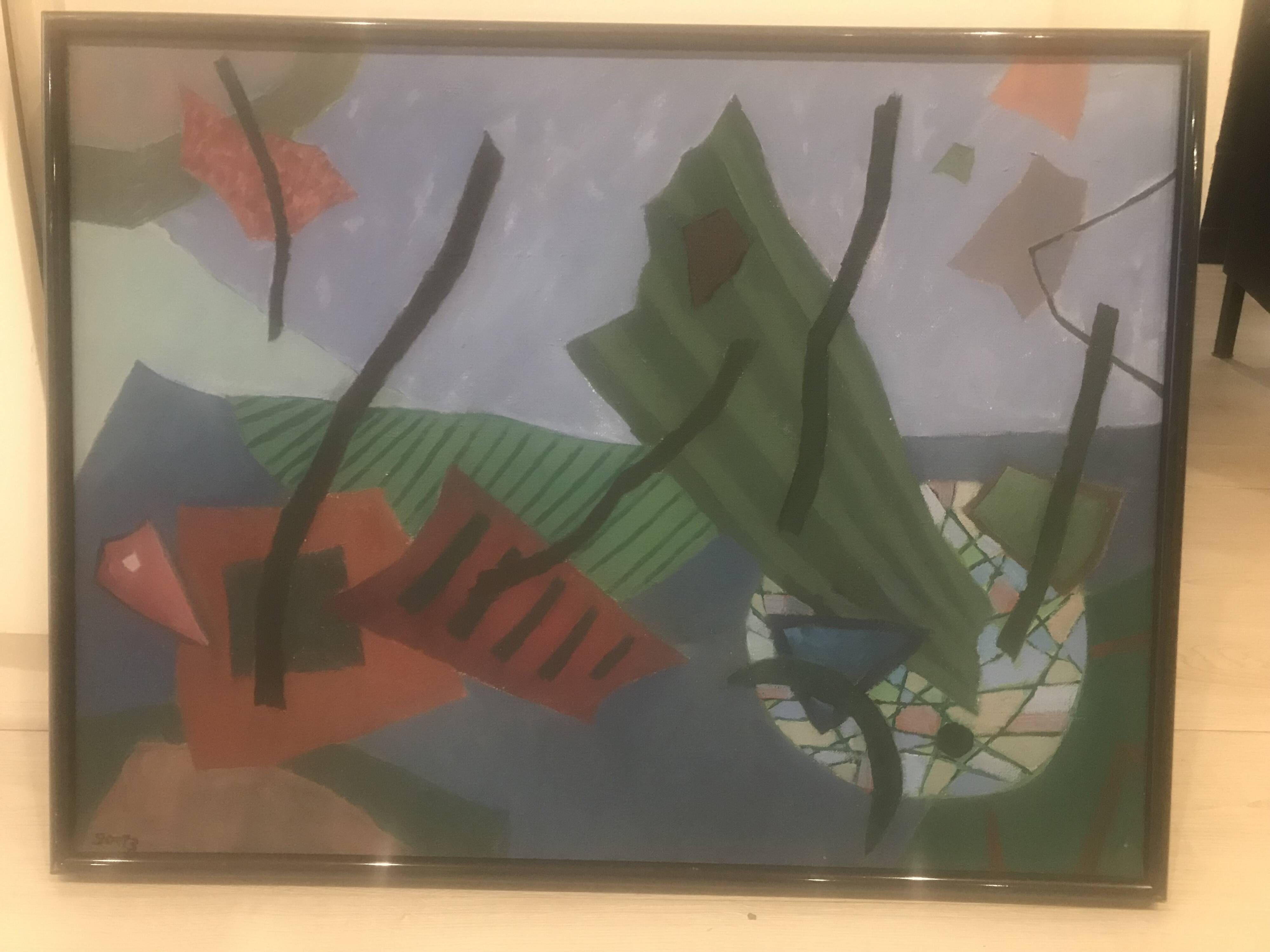 Oil painting on canvas signed by the artist henri goetz