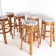 Set of 6 rattan stools