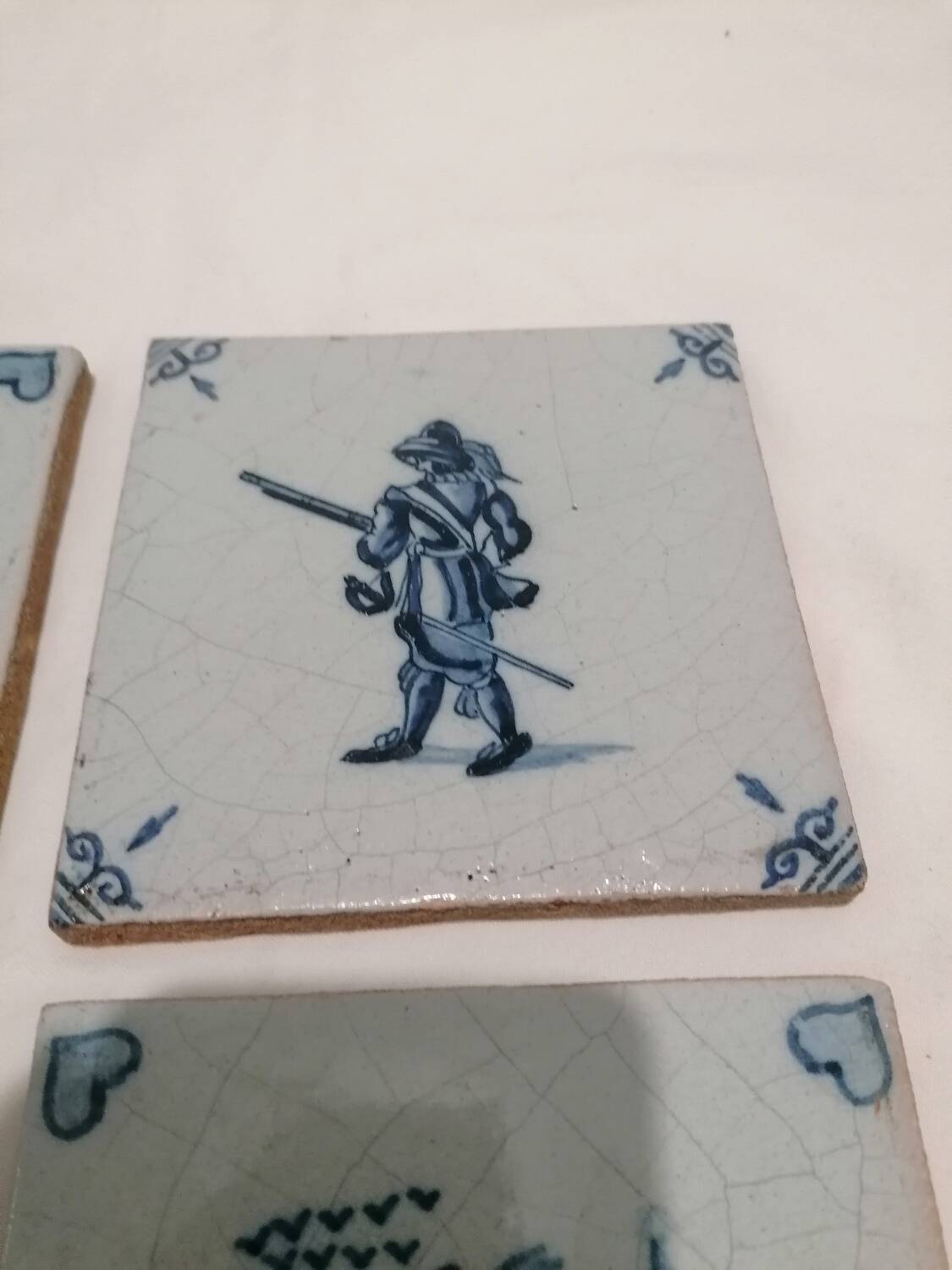 Old 18th century Delft tiles set of 8