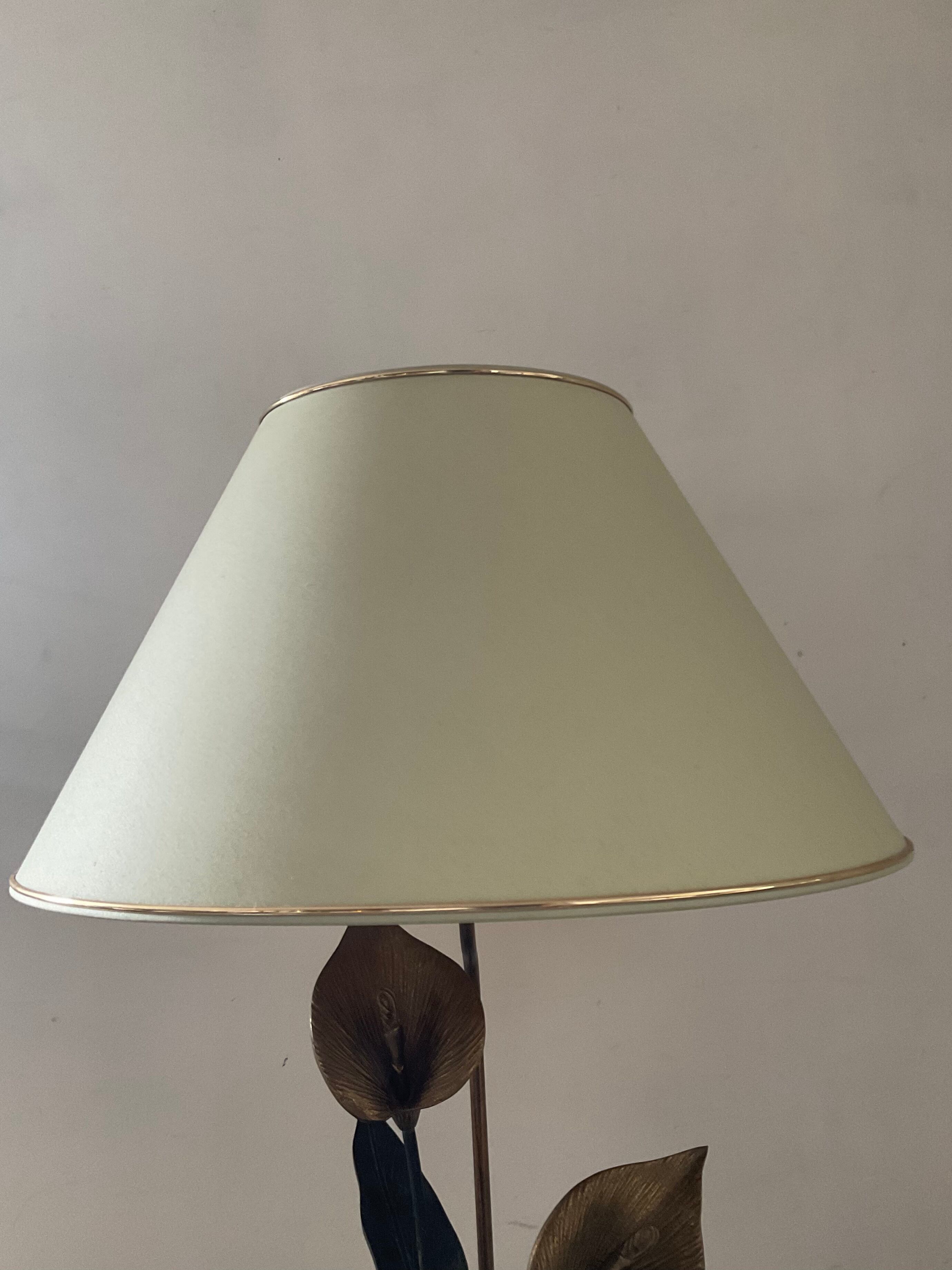 Vintage lamp in travertine and bronze 70s
