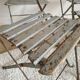 Patinated garden folding chairs - metal and wood -