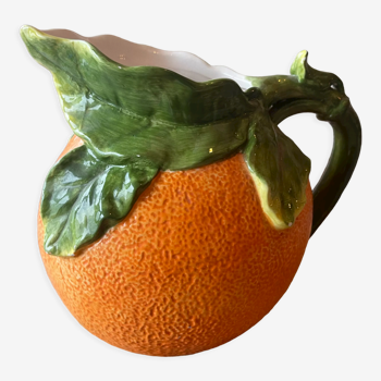 Pichet vintage en forme d’orange mandarine clémentine en céramique