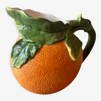 Vintage pitcher in the shape of orange mandarin clementine ceramic