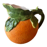 Vintage pitcher in the shape of orange mandarin clementine ceramic
