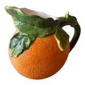 Vintage pitcher in the shape of orange mandarin clementine ceramic