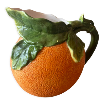 Vintage pitcher in the shape of orange mandarin clementine ceramic
