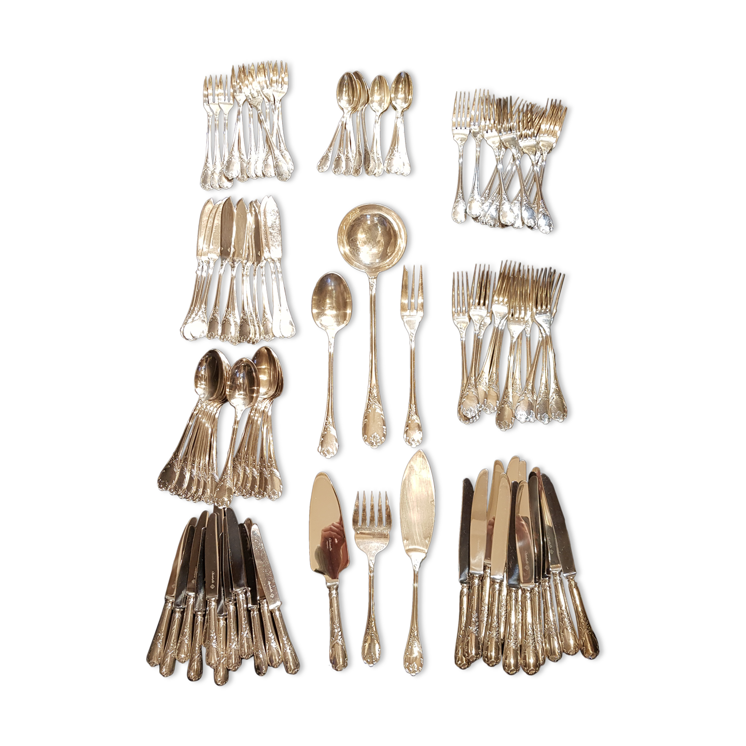 Christofle model marly ménagère silver metal