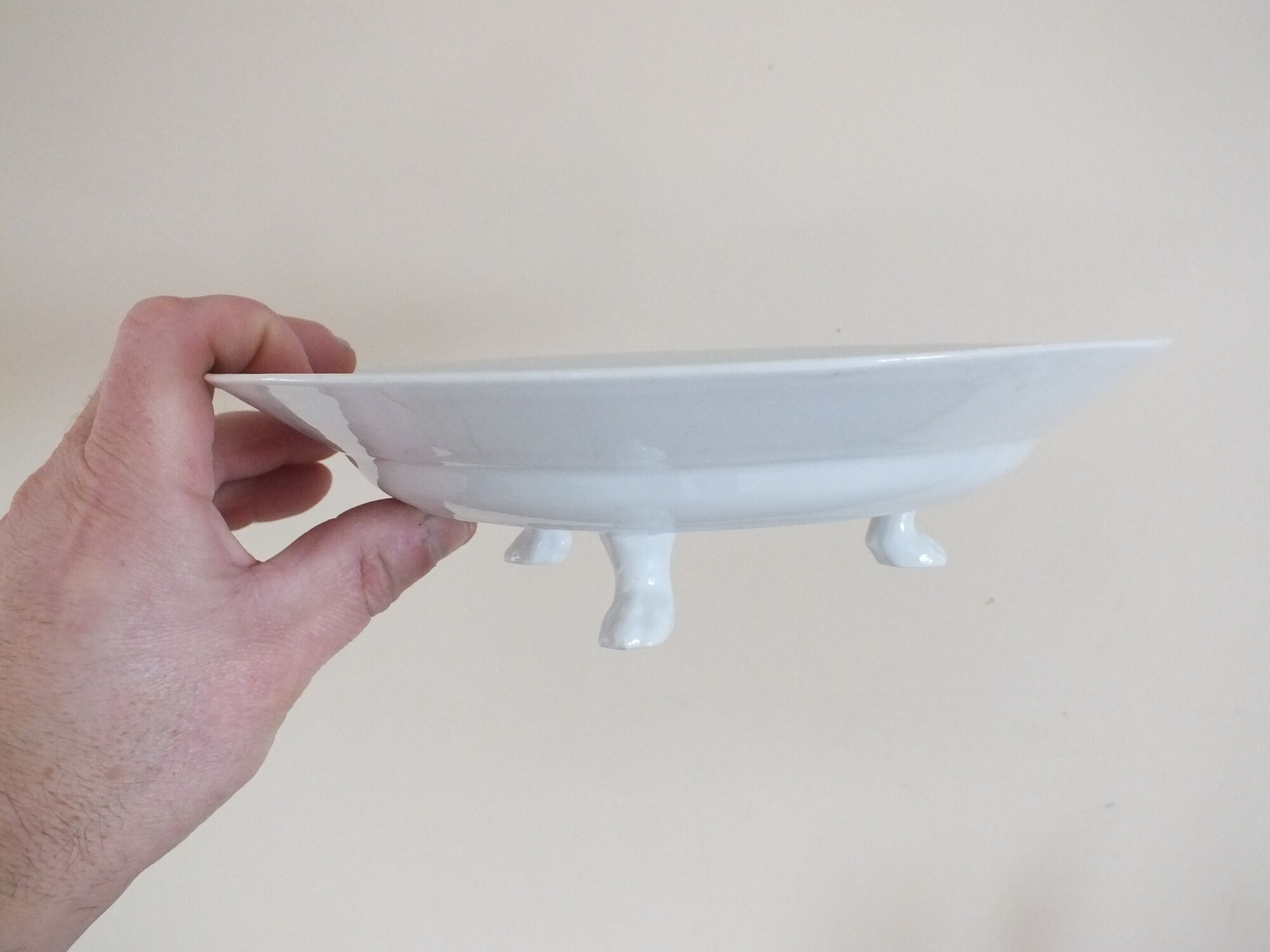 Old white porcelain drainer plate 19th - faisselle