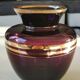 Verrerie Boom d’Anvers ball vase, Murano style. Amethyst color/Horizontal gold bands
